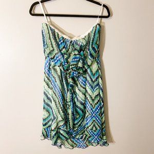 Multi colored ruffled edge dress